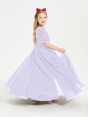 Robes de Demoiselle d'Honneur Junior en Dentelle à Demi-Manches Lilas