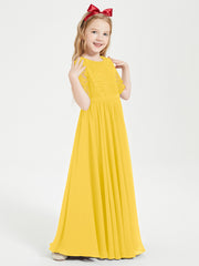 Robes de Demoiselle d'Honneur Junior en Dentelle à Demi-Manches Souci