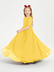 Robes de Demoiselle d'Honneur Junior en Dentelle à Demi-Manches Souci