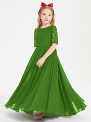Robes de Demoiselle d'Honneur Junior en Dentelle à Demi-Manches Mousse