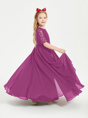 Robes de Demoiselle d'Honneur Junior en Dentelle à Demi-Manches Orchidee
