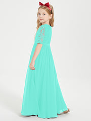 Robes de Demoiselle d'Honneur Junior en Dentelle à Demi-Manches Spa