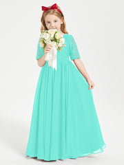 Robes de Demoiselle d'Honneur Junior en Dentelle à Demi-Manches Spa