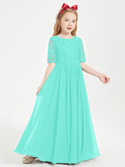 Robes de Demoiselle d'Honneur Junior en Dentelle à Demi-Manches Spa