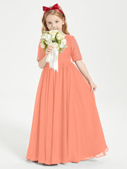 Robes de Demoiselle d'Honneur Junior en Dentelle à Demi-Manches Crépuscule