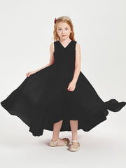 Boho Robes de Demoiselles d'Honneur Junior à Jupe en Cascade Noir