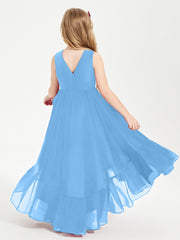 Boho Robes de Demoiselles d'Honneur Junior à Jupe en Cascade Bleu