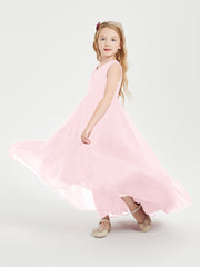 Boho Robes de Demoiselles d'Honneur Junior à Jupe en Cascade Rose Pâle
