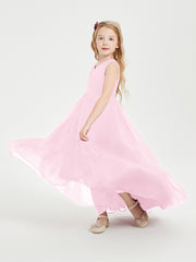Boho Robes de Demoiselles d'Honneur Junior à Jupe en Cascade Rose Bonbon
