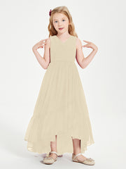 Boho Robes de Demoiselles d'Honneur Junior à Jupe en Cascade Champagne