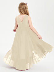 Boho Robes de Demoiselles d'Honneur Junior à Jupe en Cascade Champagne