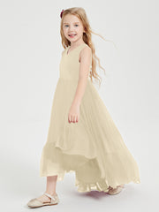 Boho Robes de Demoiselles d'Honneur Junior à Jupe en Cascade Champagne