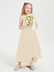 Boho Robes de Demoiselles d'Honneur Junior à Jupe en Cascade Champagne