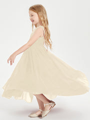 Boho Robes de Demoiselles d'Honneur Junior à Jupe en Cascade Champagne