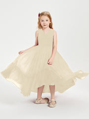 Boho Robes de Demoiselles d'Honneur Junior à Jupe en Cascade Champagne