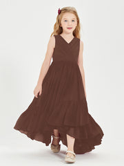 Boho Robes de Demoiselles d'Honneur Junior à Jupe en Cascade Chocolat