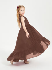 Boho Robes de Demoiselles d'Honneur Junior à Jupe en Cascade Chocolat