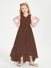 Boho Robes de Demoiselles d'Honneur Junior à Jupe en Cascade Chocolat