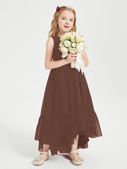 Boho Robes de Demoiselles d'Honneur Junior à Jupe en Cascade Chocolat