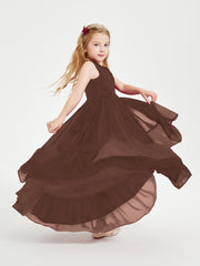 Boho Robes de Demoiselles d'Honneur Junior à Jupe en Cascade Chocolat
