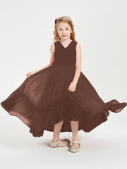 Boho Robes de Demoiselles d'Honneur Junior à Jupe en Cascade Chocolat