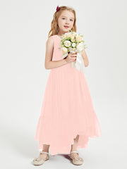 Boho Robes de Demoiselles d'Honneur Junior à Jupe en Cascade Corail
