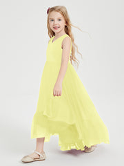 Boho Robes de Demoiselles d'Honneur Junior à Jupe en Cascade Jonquille