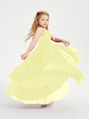 Boho Robes de Demoiselles d'Honneur Junior à Jupe en Cascade Jonquille