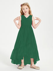 Boho Robes de Demoiselles d'Honneur Junior à Jupe en Cascade Vert Foncé