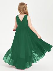 Boho Robes de Demoiselles d'Honneur Junior à Jupe en Cascade Vert Foncé