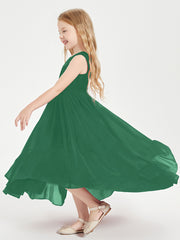 Boho Robes de Demoiselles d'Honneur Junior à Jupe en Cascade Vert Foncé