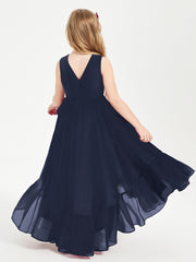 Boho Robes de Demoiselles d'Honneur Junior à Jupe en Cascade Bleu Marine