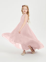 Boho Robes de Demoiselles d'Honneur Junior à Jupe en Cascade Rose Poudré