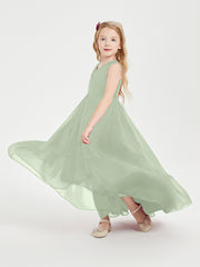 Boho Robes de Demoiselles d'Honneur Junior à Jupe en Cascade Sauge Poudrée
