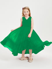 Boho Robes de Demoiselles d'Honneur Junior à Jupe en Cascade Emeraude