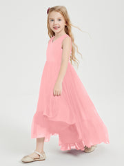 Boho Robes de Demoiselles d'Honneur Junior à Jupe en Cascade Flamant