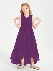 Boho Robes de Demoiselles d'Honneur Junior à Jupe en Cascade Raisin