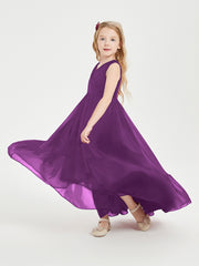 Boho Robes de Demoiselles d'Honneur Junior à Jupe en Cascade Raisin