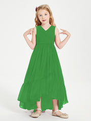 Boho Robes de Demoiselles d'Honneur Junior à Jupe en Cascade Vert