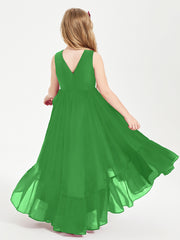 Boho Robes de Demoiselles d'Honneur Junior à Jupe en Cascade Vert