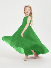 Boho Robes de Demoiselles d'Honneur Junior à Jupe en Cascade Vert