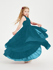 Boho Robes de Demoiselles d'Honneur Junior à Jupe en Cascade Bleu Encre