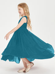 Boho Robes de Demoiselles d'Honneur Junior à Jupe en Cascade Bleu Encre