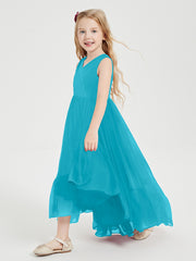 Boho Robes de Demoiselles d'Honneur Junior à Jupe en Cascade Jade