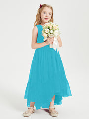 Boho Robes de Demoiselles d'Honneur Junior à Jupe en Cascade Jade