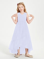 Boho Robes de Demoiselles d'Honneur Junior à Jupe en Cascade Lavande