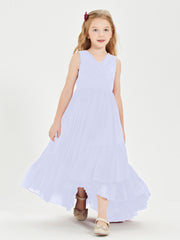 Boho Robes de Demoiselles d'Honneur Junior à Jupe en Cascade Lavande