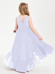 Boho Robes de Demoiselles d'Honneur Junior à Jupe en Cascade Lavande
