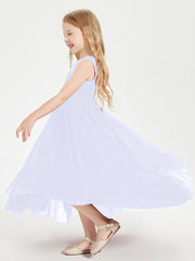 Boho Robes de Demoiselles d'Honneur Junior à Jupe en Cascade Lavande