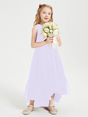 Boho Robes de Demoiselles d'Honneur Junior à Jupe en Cascade Lilas